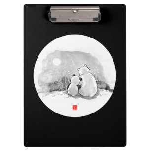 Niedliches Panda- und Polar-Bärentier Klemmbrett
