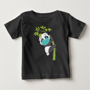 Niedliches Panda Wear Maske Funny Panda Geschenk Baby T-shirt