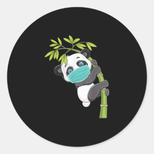 Niedliches Panda Wear Maske Funny Panda Geschenk Runder Aufkleber