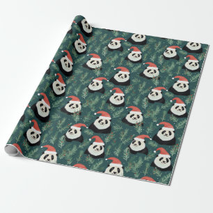 Niedliches Panda-Weihnachtsmuster Geschenkpapier