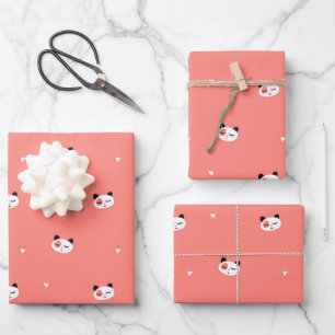 Niedliches Panda Wrapping Paper-Set Geschenkpapier Set