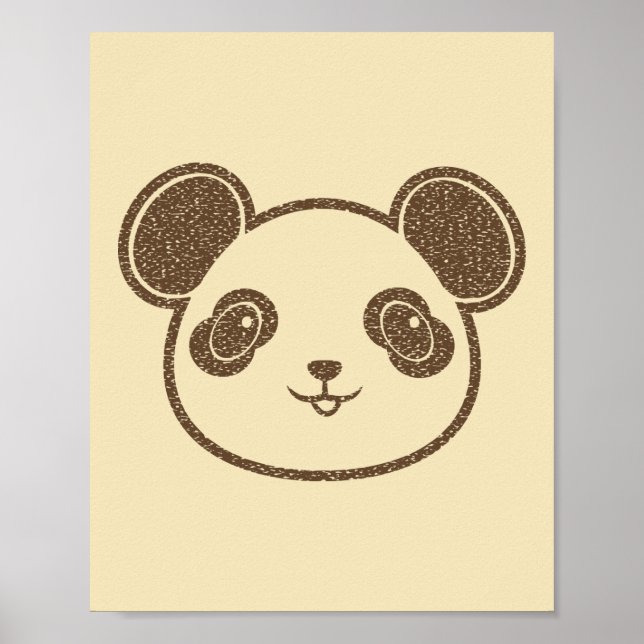 Niedliches Panda Zeichnend Poster (Vorne)