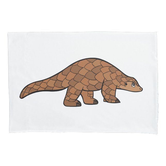 Niedliches Pangolin auf Weiß Kissenbezug (Vorderseite)