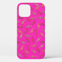 NIEDLICHES Papier-Clip-Muster auf rosa