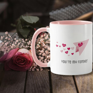 Niedliches Papierflugzeug, für immer Herz, Valenti Tasse