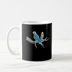 Niedliches Parakeet Couple aus Aquarellen Kaffeetasse