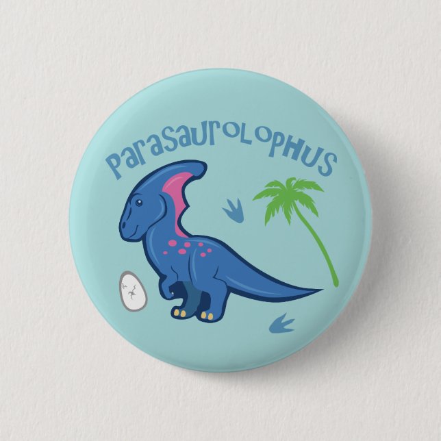 Niedliches Parasaurolophus Button (Vorderseite)