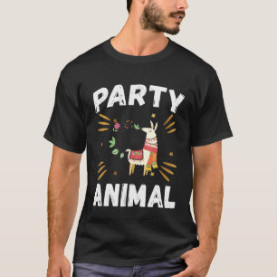 Niedliches Party Animal Llama Geburtstagskollektiv T-Shirt
