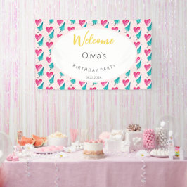 Niedliches Party Aquarellfarben-Illustrationsmuste Banner