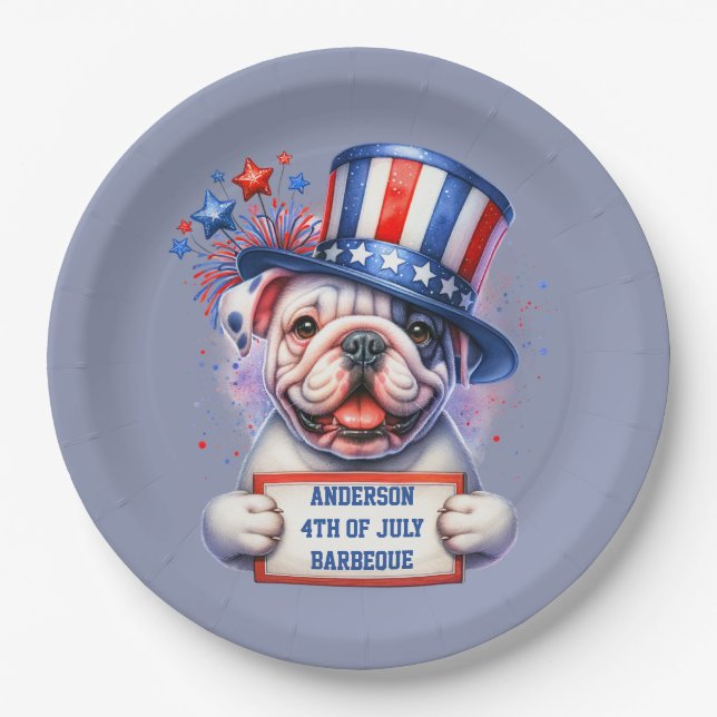 Niedliches Party der patriotischen GRILLEN Pappteller (Vorderseite)