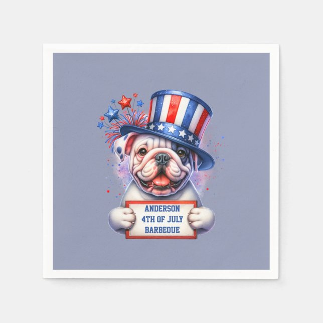 Niedliches Party der patriotischen GRILLEN Serviette (Vorderseite)