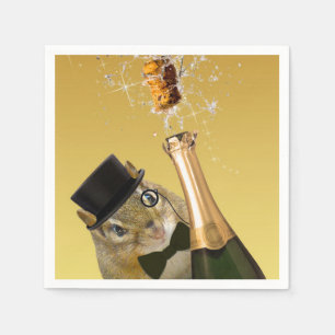 Niedliches Party des Chipmunk-Sylvesterabends Serviette