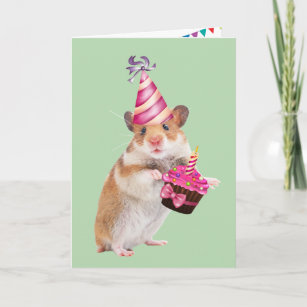 Niedliches Party Mouse und Cupcake Geburtstag Karte