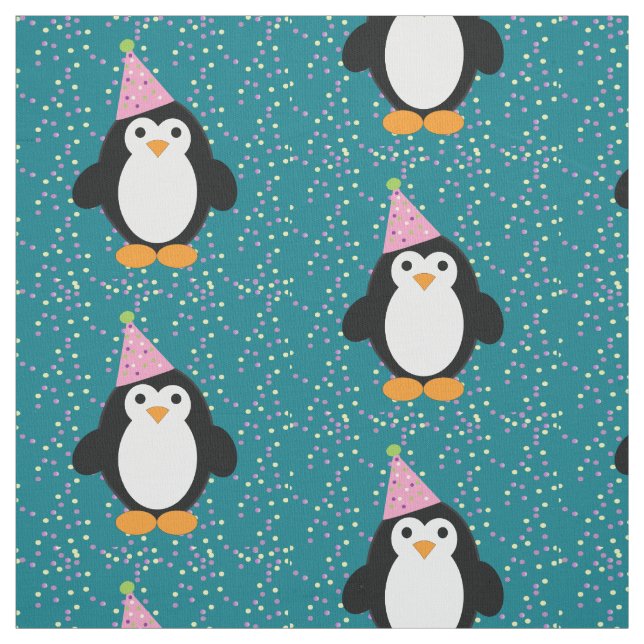 Niedliches Party Pinguin Stoff (Muster)