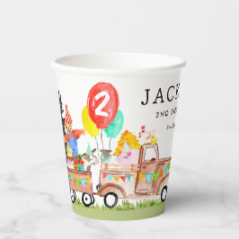 Niedliches Party Stalltiere LKW Kids Farm Geburtst Pappbecher