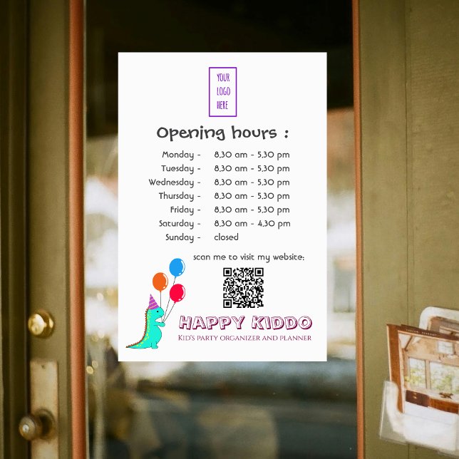 Niedliches Party Trex mit Balloons Kid Party Plane Fensteraufkleber (Von Creator hochgeladen)