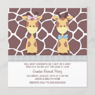 Niedliches Party von Giraffe Gender Reveal Einladung