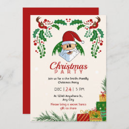 Niedliches Party Weihnachten Einladung