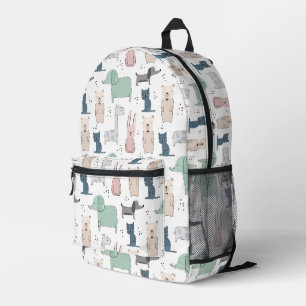 Niedliches Pastel Baby-Tiermuster Bedruckter Rucksack
