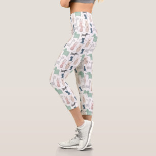 Niedliches Pastel Baby-Tiermuster Capri Leggings