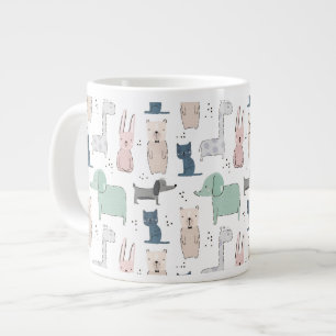 Niedliches Pastel Baby-Tiermuster Jumbo-Tasse