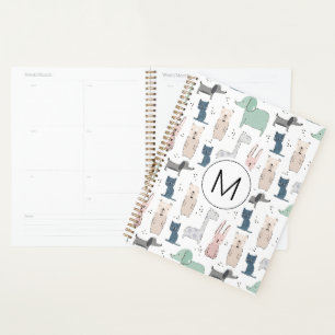 Niedliches Pastel Baby-Tiermuster Planer