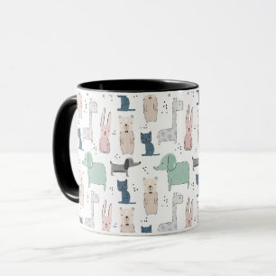 Niedliches Pastel Baby-Tiermuster Tasse