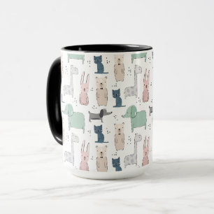 Niedliches Pastel Baby-Tiermuster Tasse