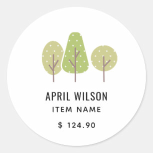 NIEDLICHES PASTEL GREEN TREE TRIO LANDSCAPING PREI RUNDER AUFKLEBER