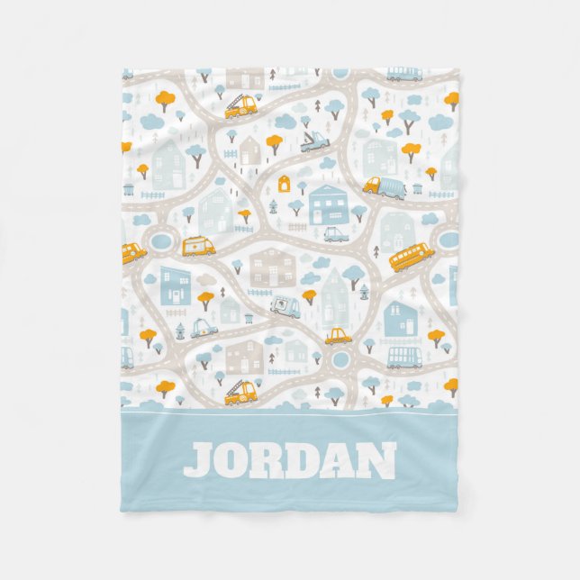 Niedliches Pastel-Nachbarschaftsbild Fleecedecke (Vorderseite)