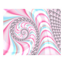 Niedliches Pastel Pink Blue Spiral Fraktal