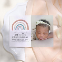Niedliches Pastel Rainbow Girl's Erstes Geburtstag