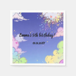 Niedliches Pastel Rainbow Kindergeburtstag Party k Serviette