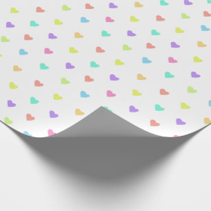 Niedliches Pastel-Regenbogen-Herzmuster Geschenkpapier