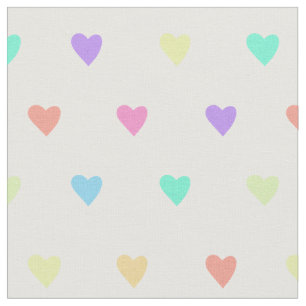 Niedliches Pastel-Regenbogen-Herzmuster Stoff