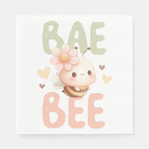 NIEDLICHES PASTEL WATERCOLOR PEACH & GREEN BIEN SERVIETTE