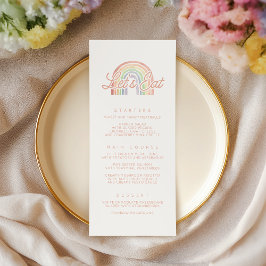 Niedliches Pastel Watercolor Rainbow Baby Showmenü Menükarte