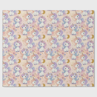 Niedliches Pastell-Einhornverpackungspapier Geschenkpapier