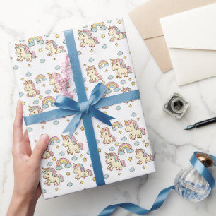 Niedliches Pastell-Einhornverpackungspapier Geschenkpapier