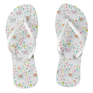 Niedliches Pastell-Lama-Muster Flip Flops