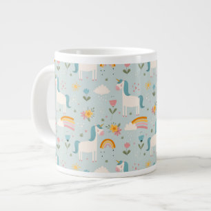Niedliches Pastell-Regenbogen-Muster Jumbo-Tasse