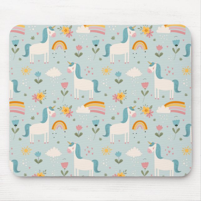 Niedliches Pastell-Regenbogen-Muster Mousepad (Vorne)