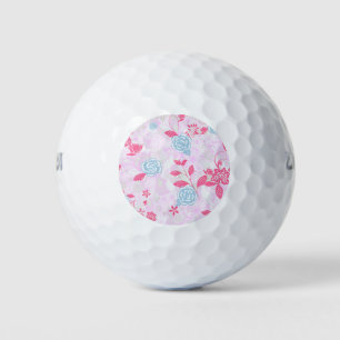 Niedliches pastellfarbenes Blumenmuster Niedriger Golfball