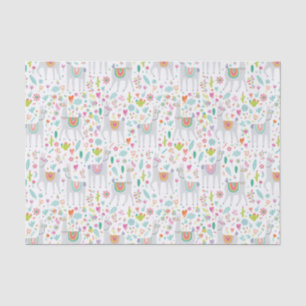Niedliches Pastelllama-Muster Seidenpapier