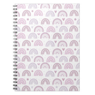Niedliches Pastellrosa-Regenbogen-Muster Notizblock