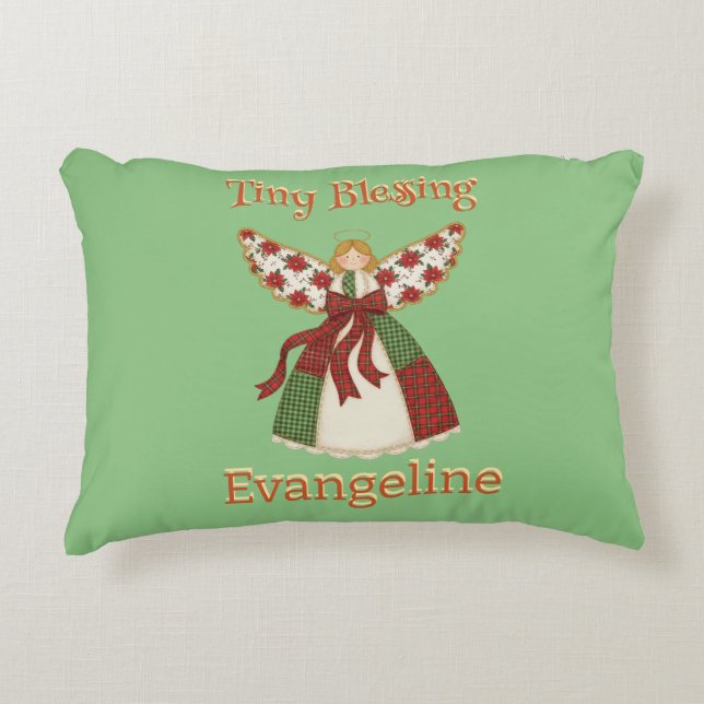 Niedliches Patchwork Angel - Personalisiertes Baby Dekokissen (Vorderseite)