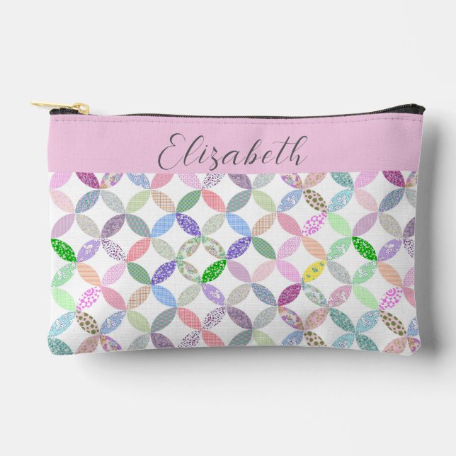 Niedliches Patchwork-Quilting für benutzerdefinier Zubehörtasche (Vorderseite)