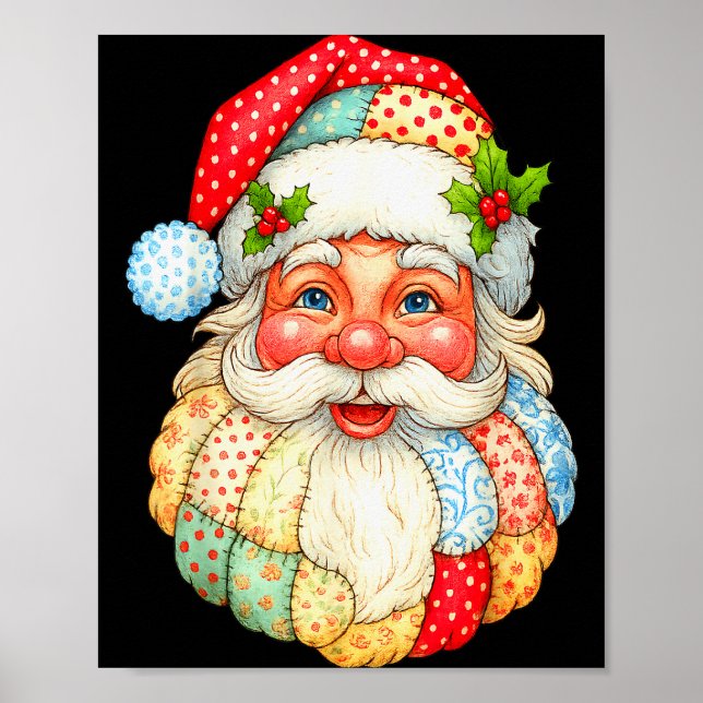 Niedliches Patchwork Weihnachten Weihnachten Weihn Poster (Vorne)