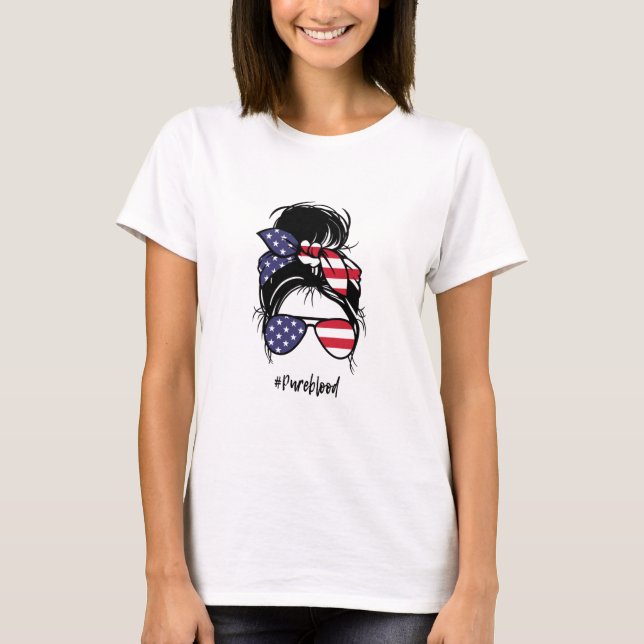 Niedliches Patriotisches Blut T-Shirt (Vorderseite)