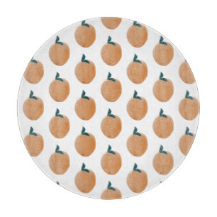 Niedliches Peach Orange Fruit Hand gezogen Schneidebrett